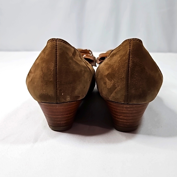 Paul Green Nola Wedge Brown Suede Square Toe Size 6.5 - Picture 6 of 7